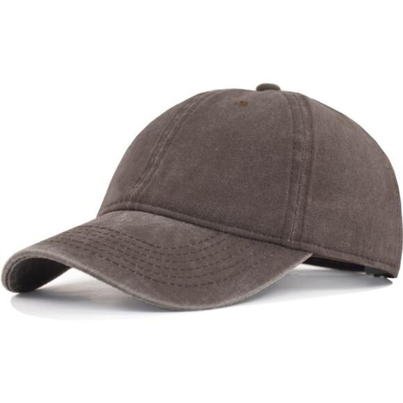 Vintage Washed Cotton Baseball Caps 1p-coffee - Picture 1 of 5